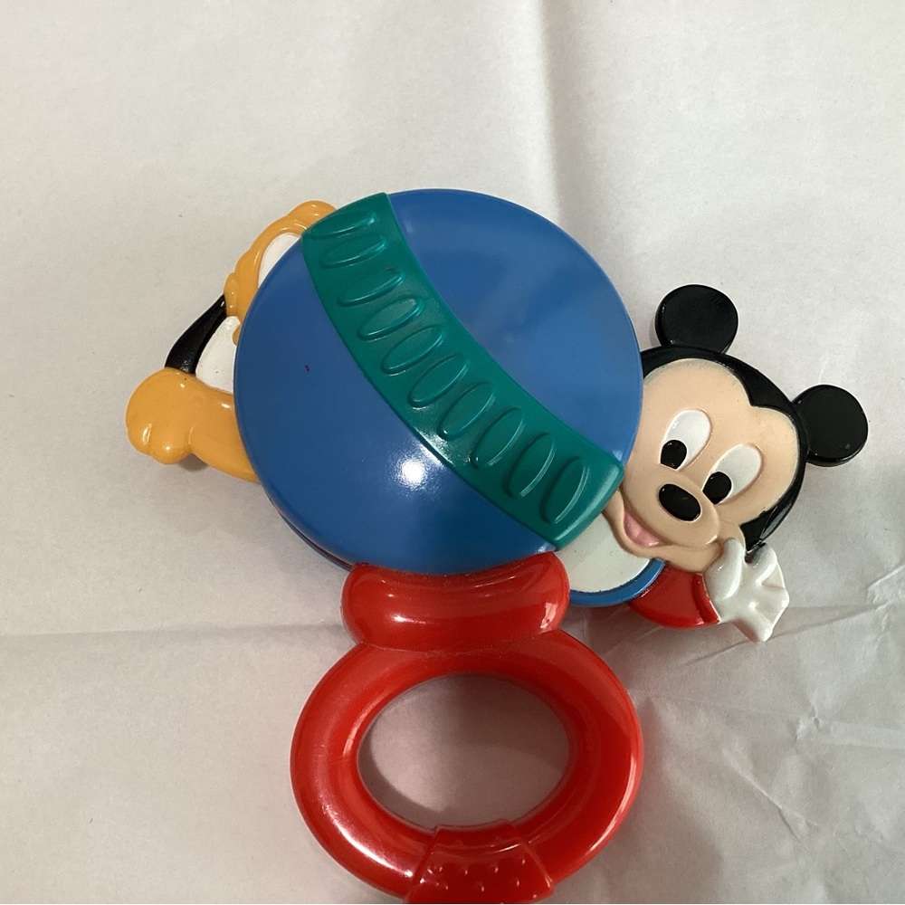 Vintage Disney Baby Mickey and baby Pluto baby rattle/toy.